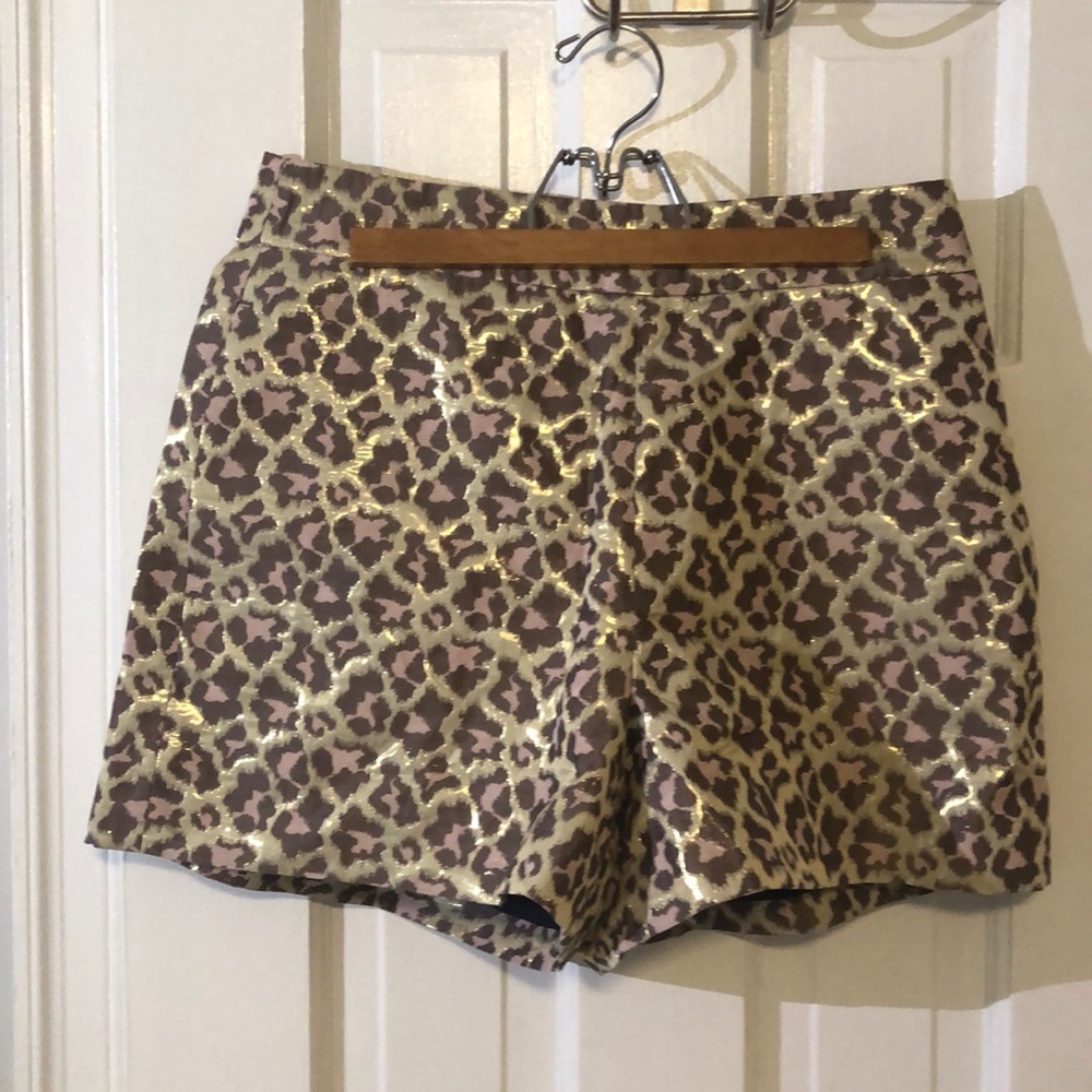 J Crew size 8 animal print fancy shorts